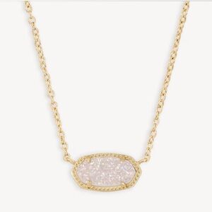 Elisa Gold Pendant Necklace in Iridescent Drusy